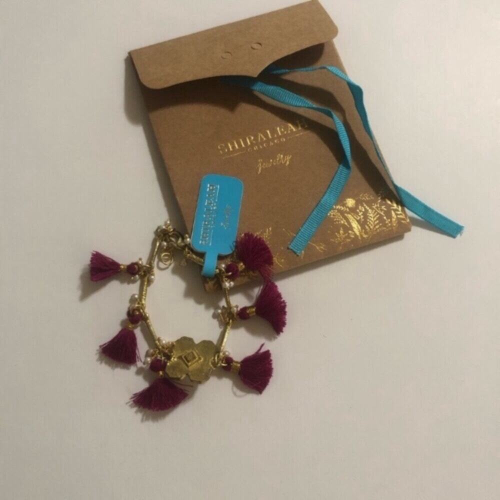 Shiraleah Chicago jewelry - Anthropologie - Freya tassel bracelet in magenta NEW